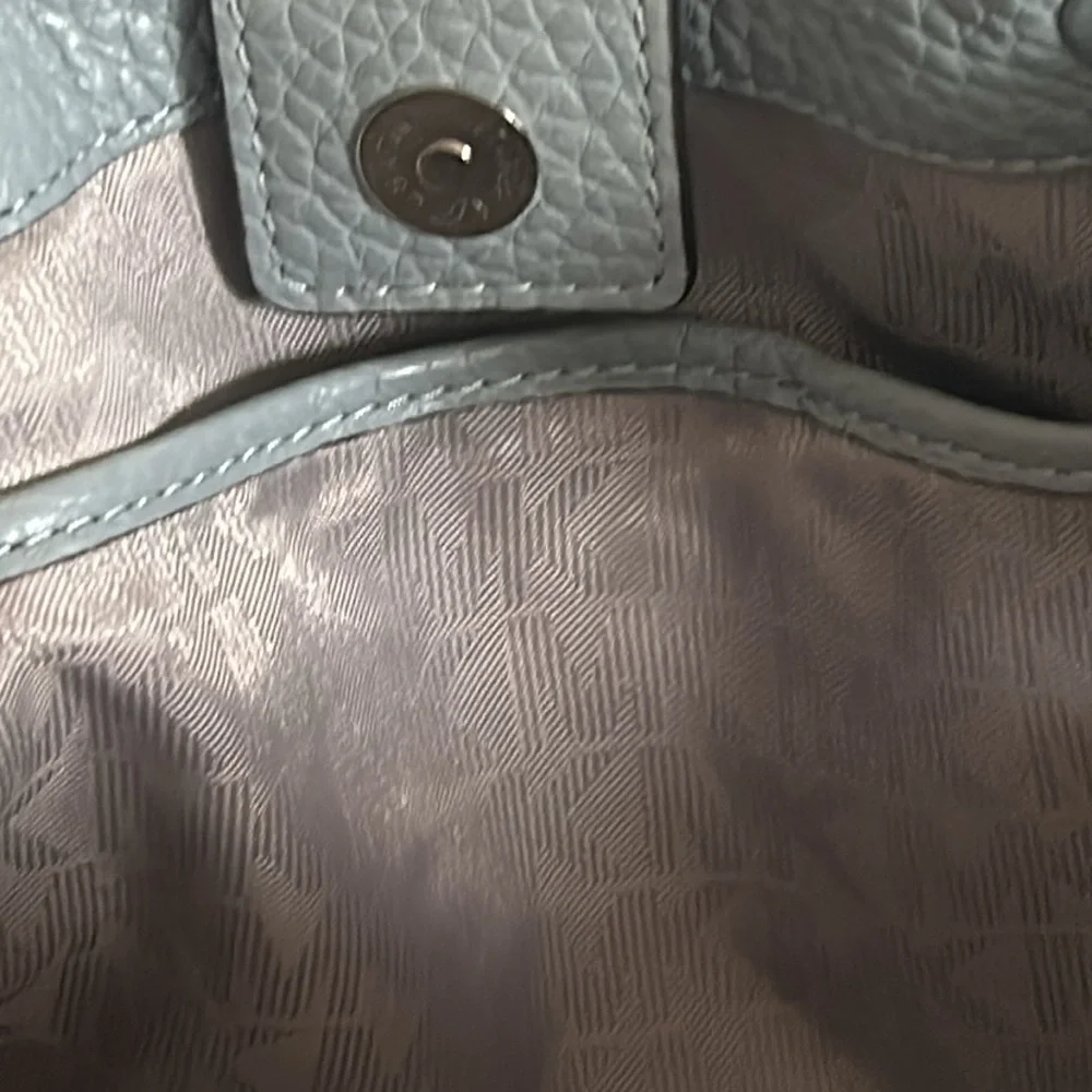 Michael Kors Large Pebbled Leather Dalia Dusty Blue Tote Shoulder Bag - Picture 8 of 13